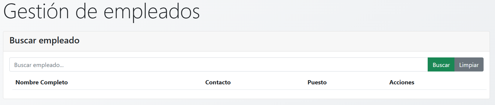 Barra de busqueda de empleados