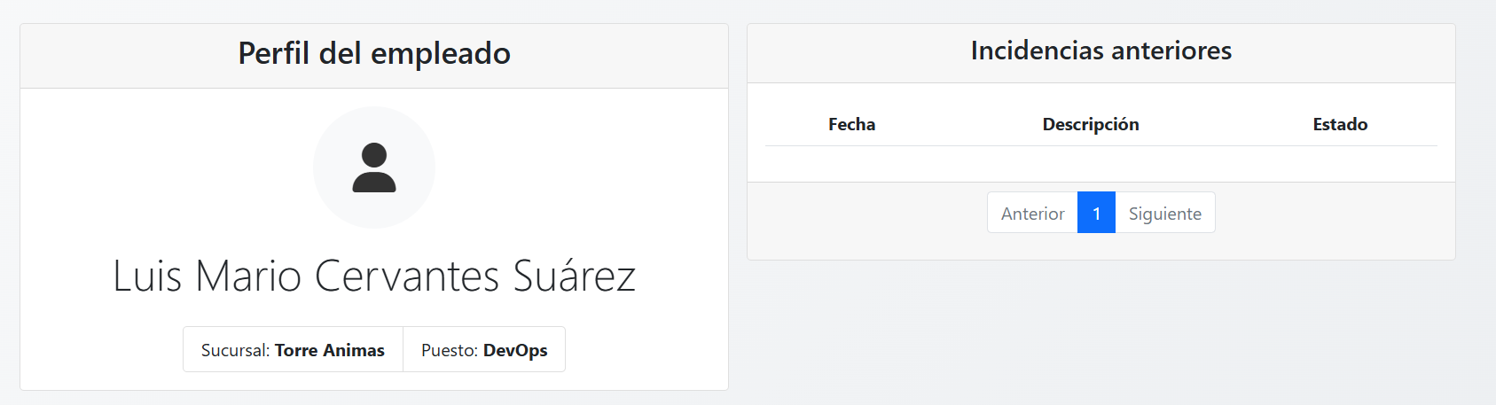 Perfil e historial